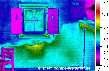 Haus: Geb�udethermographie / W&auml;rmebild / Thermografische Aufnahme - W&auml;rmebildkamera: Impac IVN 770P